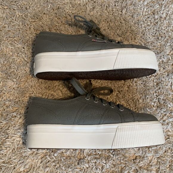 Superga EUC gray platform sneakers Size 6.5 - Picture 3 of 7